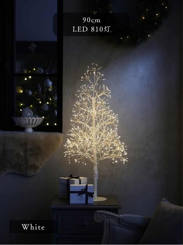 Noel KiaraクリスマスツリーホワイトH90cm LED810灯