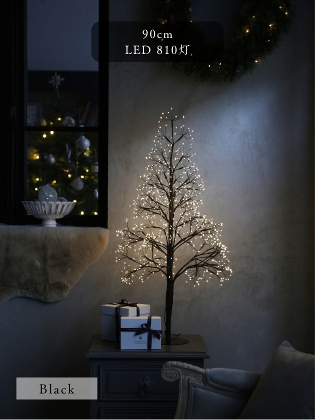 Noel KiaraクリスマスツリーブラックH90cm LED810灯