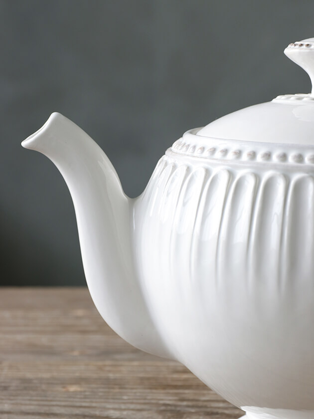 ELIOS PERLEティーポットホワイト｜フランスやヨーロッパの輸入雑貨・家具・インテリアの通販｜サラグレース