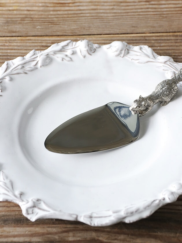 純銀P ④ フィッシュサーバー マザーオブパール ケーキサーバー シルバー Pewter ケーキサーバー Squirrel