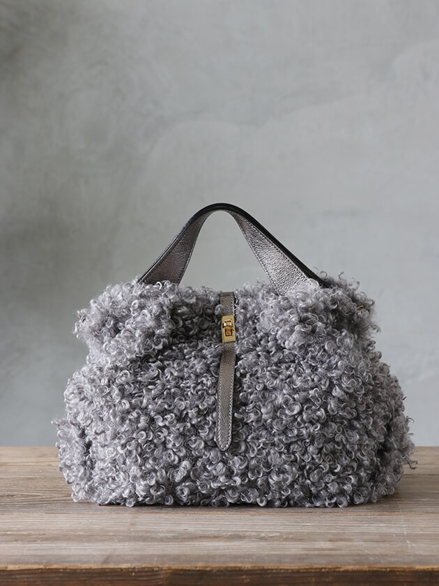 VIOLAd'OROバッグELMOグレーxシルバー(8938)