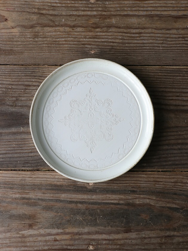 【希少価値◎】フィレンツェ トレイラウンド38×47cm ホワイト／ブルー フィレンツェトレーラウンドホワイトSmooth