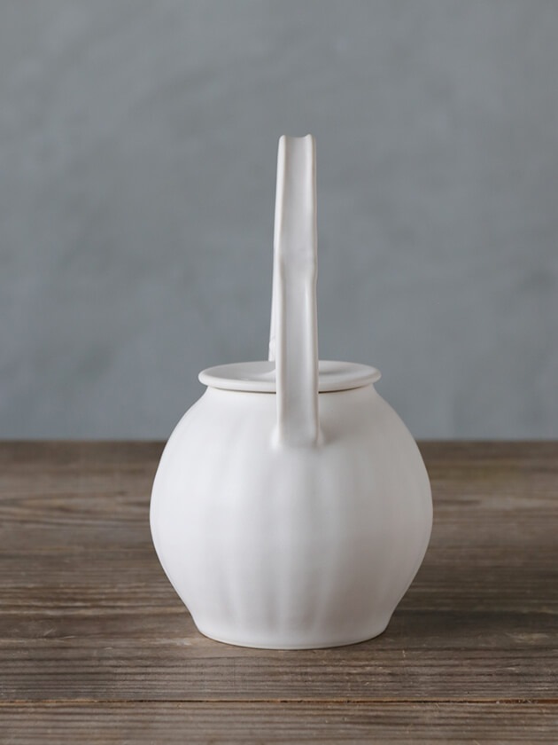 藤村佳澄変わり種取手 急須 ホワイト 300ml