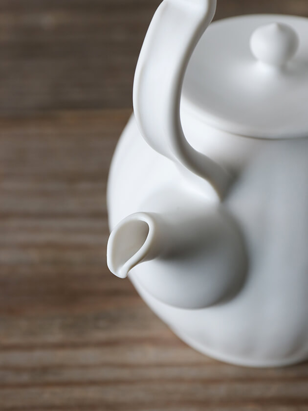 藤村佳澄変わり種取手 急須 ホワイト 300ml