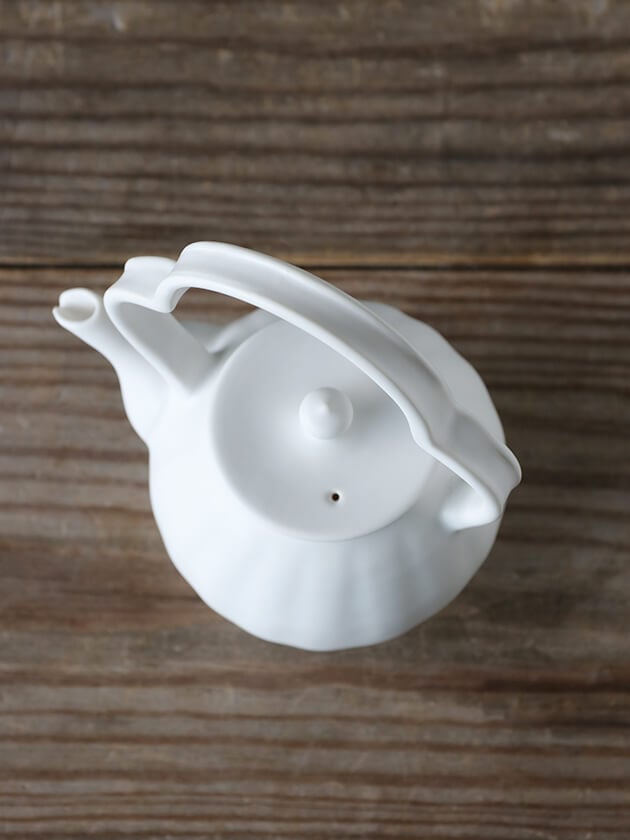 藤村佳澄変わり種取手 急須 ホワイト 300ml