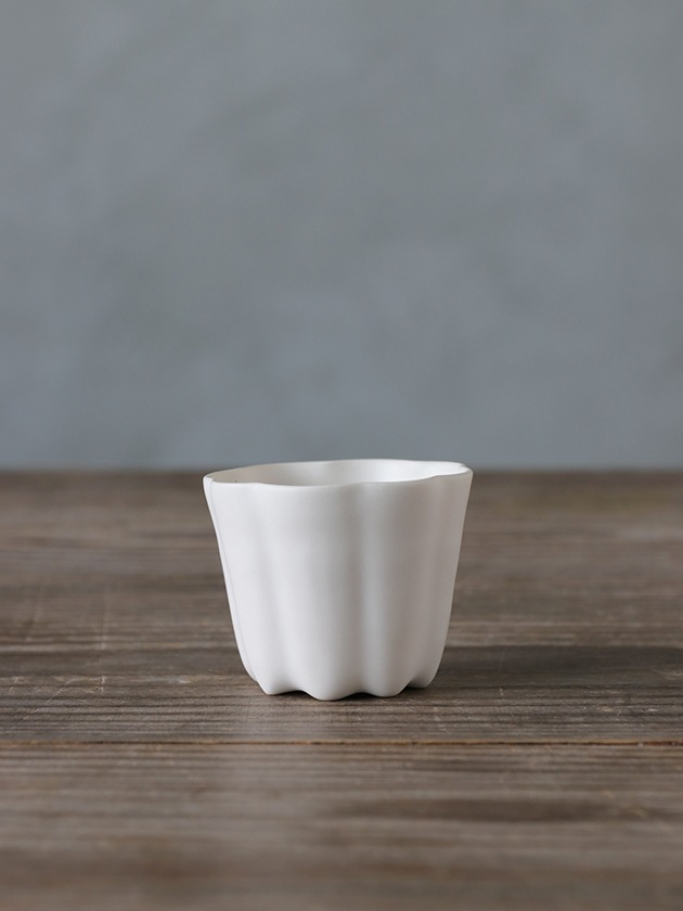 藤村佳澄カヌレ茶器 茶杯 ホワイト