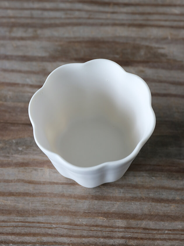 藤村佳澄カヌレ茶器 茶杯 ホワイト