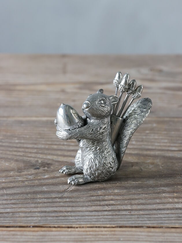 PewterピックセットSquirrel & Acorn