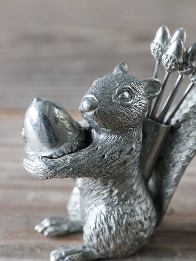 PewterピックセットSquirrel & Acorn