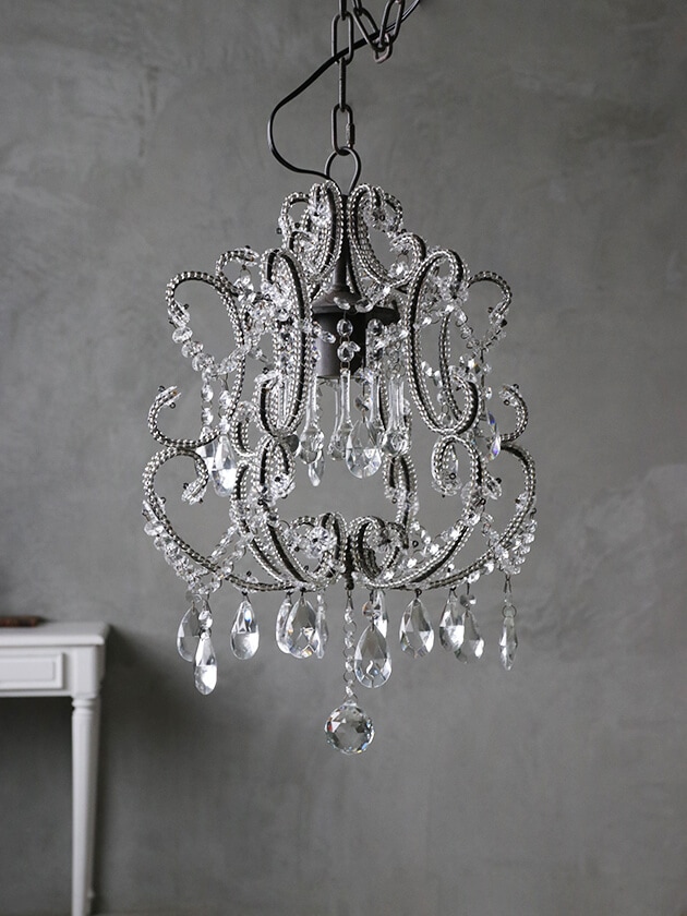 SGDシャンデリア1灯Juliaシャビーグレー - サラグレース