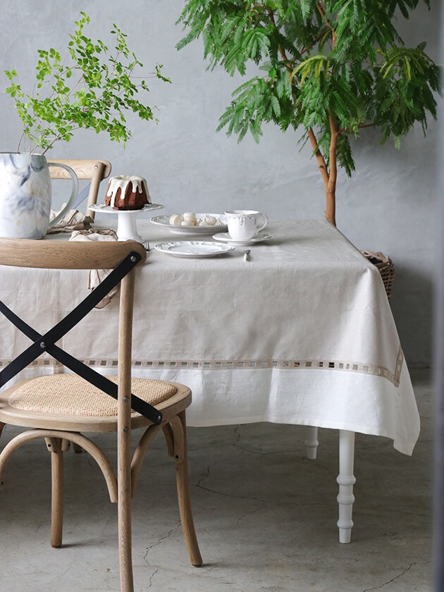 Borgo delle tovaglie テーブルクロス Riviera マスティックxアイボリー