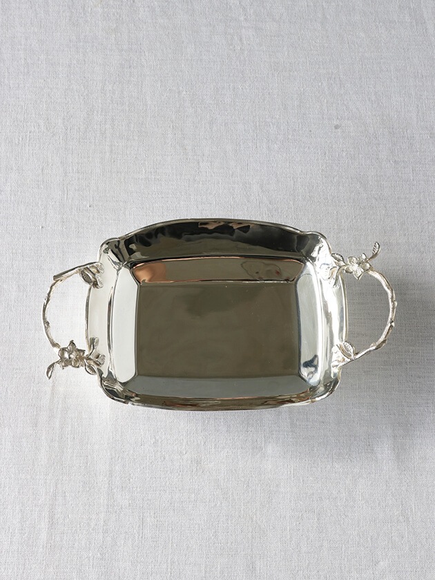 アールヌーボー様式　シルバーメッキ　センターピース　テーブル装飾　花器　果実入れ Royal FamilyシルバーセンターピースVicky