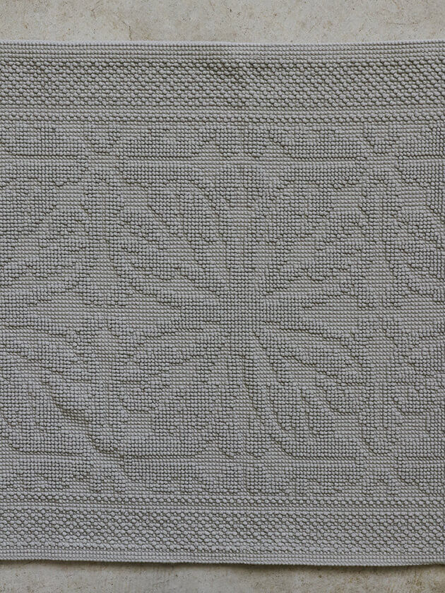 Haomy ハオミー バスマットHAMMAMライトグレー60x80cm コットン 綿 花