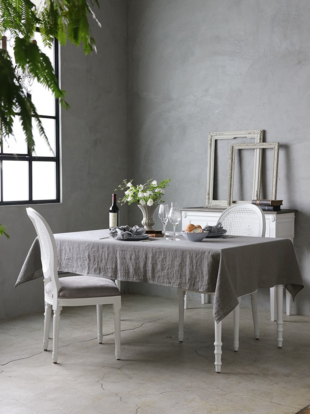 サラグレース リネン テーブルクロス グレー