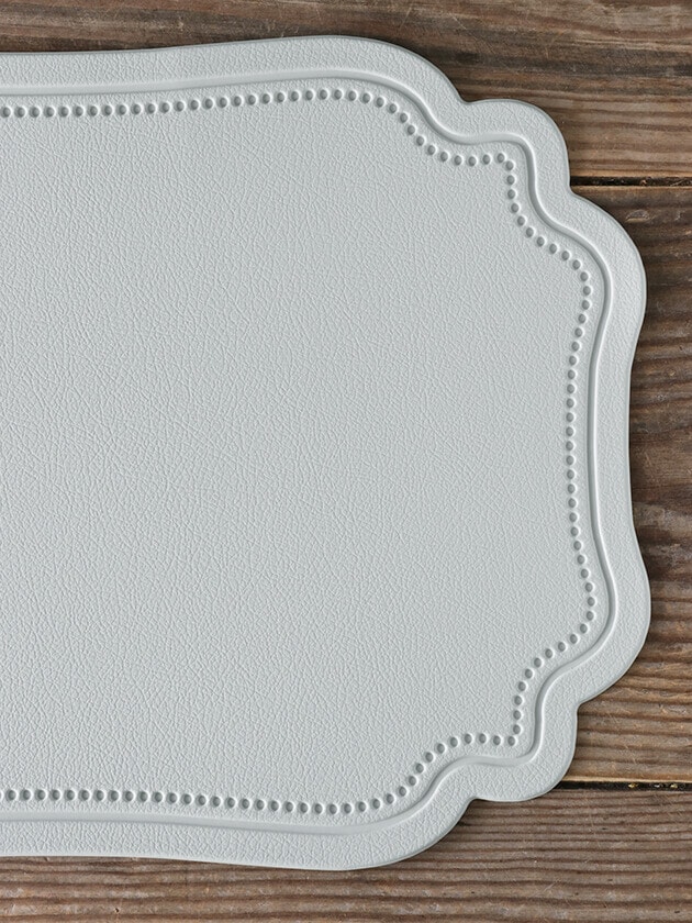 フェイクレザープレースマットWind Rectライトグレー サラグレース