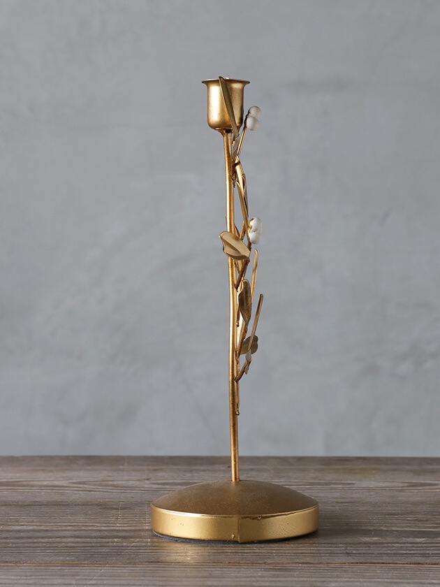 Lene BjerreキャンドルホルダーMissiaライトゴールド30cm 北欧雑貨