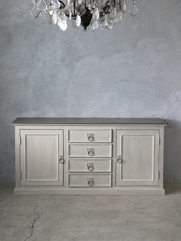 BLANC D'IVOIREサイドボードJOEグレーTOPブラウングレーfacon chene160cm