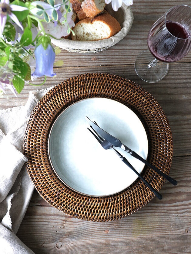 BAOLGIラタンアンダープレートラウンドブラウン|フランスやヨーロッパ