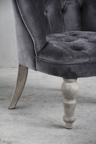 サラグレース　ClassicフレンチローチェアNina ClassicフレンチローチェアNina ダークグレーベルベット