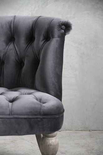 サラグレース　ClassicフレンチローチェアNina ClassicフレンチローチェアNina ライトグレーベルベット