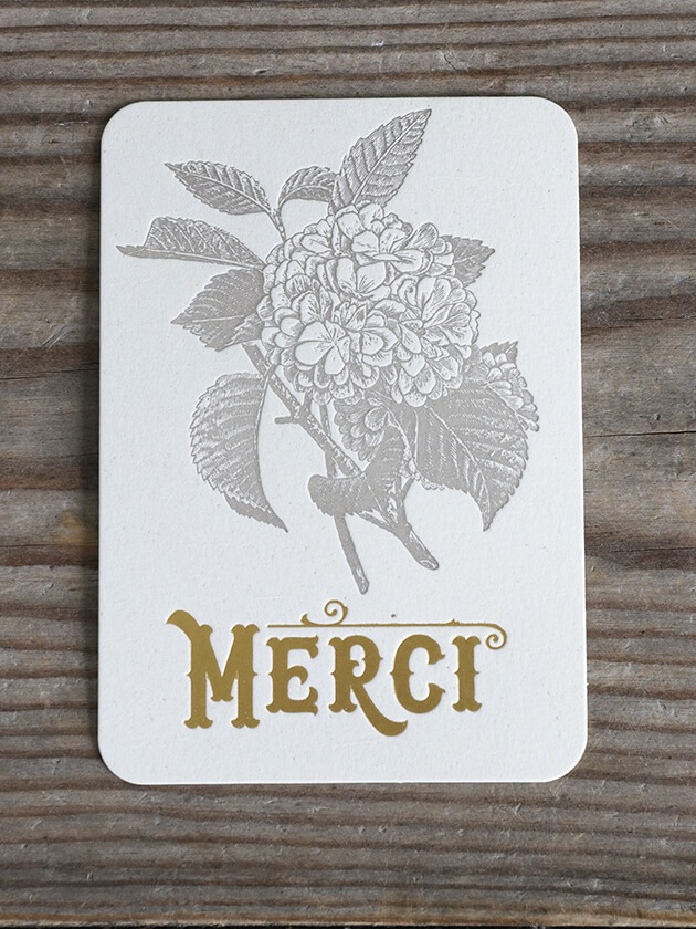 LetterPressMerci Hortensia