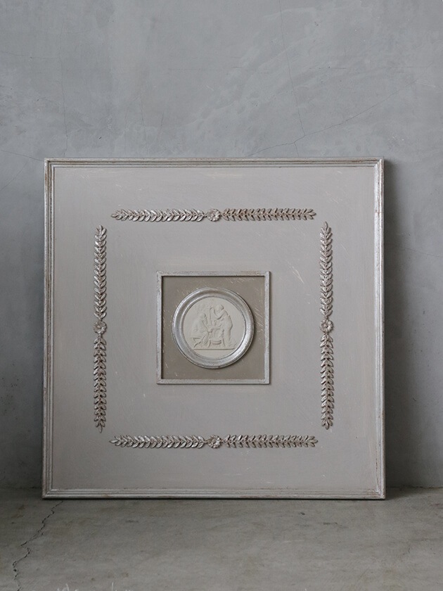 フランス アンティーク 額装 エレガント 布貼り フランス