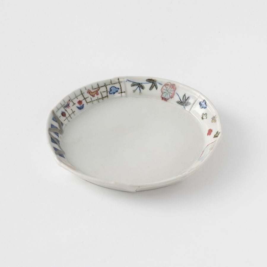 砥部焼はりあわせ縁平皿(小)