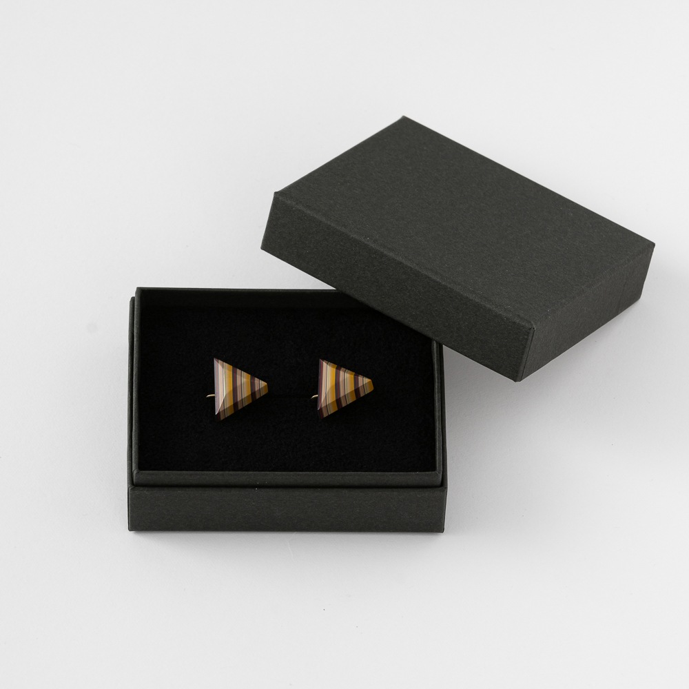 堆漆イヤリング 黄