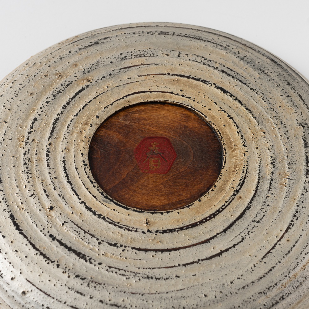 栃の銀彩盆(7寸)