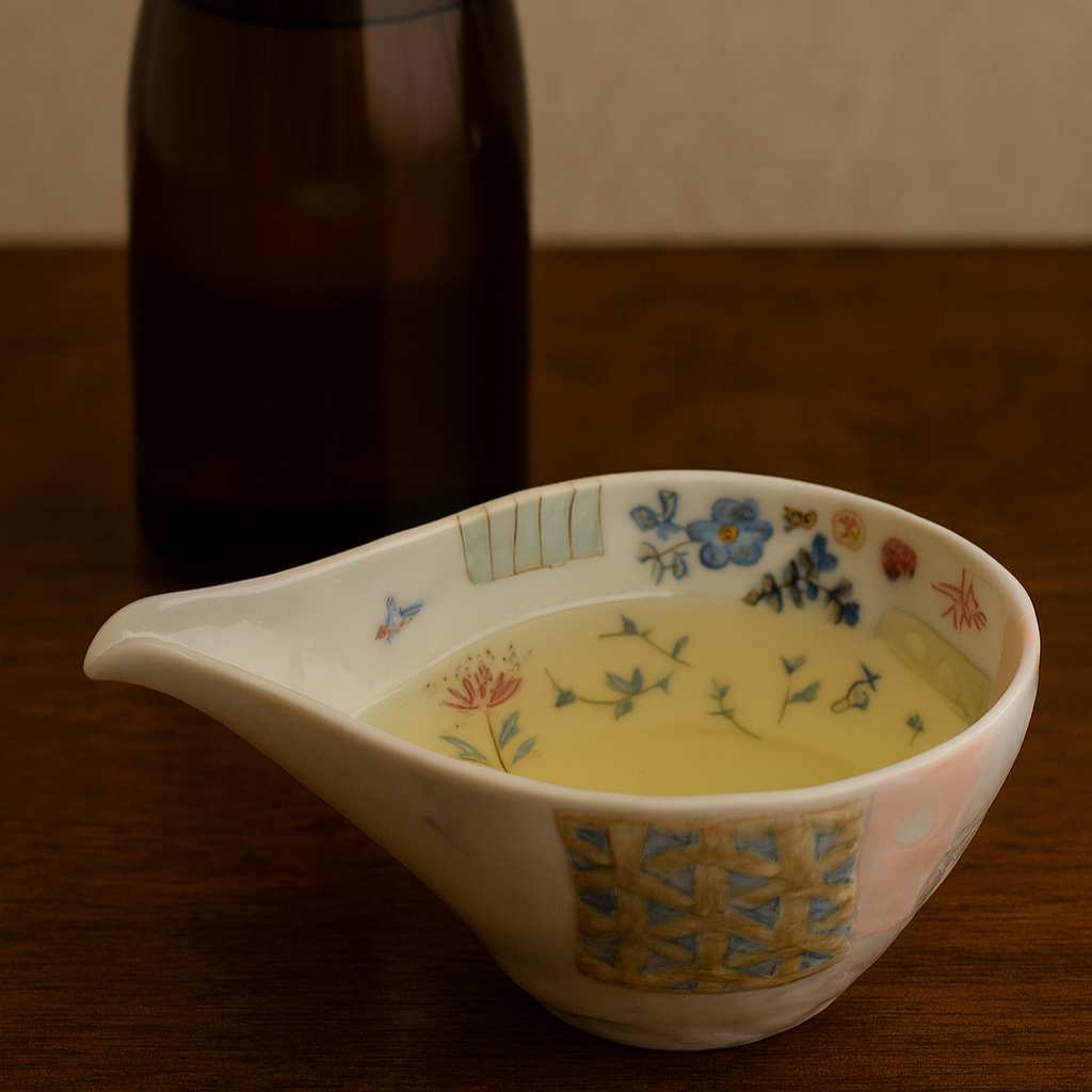 砥部焼はりあわせ片口(大)