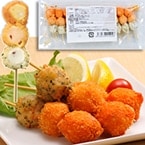 【冷凍】海鮮団子串(たこ・えび・いか) 45G　10食入 (ケーオー産業/和風調理品/魚介練物)