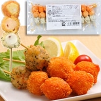 【冷凍】海鮮団子串(たこ・えび・いか) 45G　10食入 (ケーオー産業/和風調理品/魚介練物)