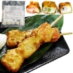 【冷凍】すり身天串(蛸・野菜・紅生姜) 約75G　5食入 (ケーオー産業/和風調理品/魚介練物)