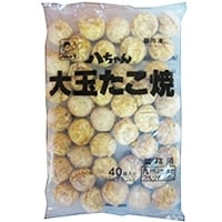 【冷凍】八ちゃんの大玉たこ焼 （40個入） 1.2KG (株式会社八ちゃん堂/和風調理品/たこ焼/お好み焼)