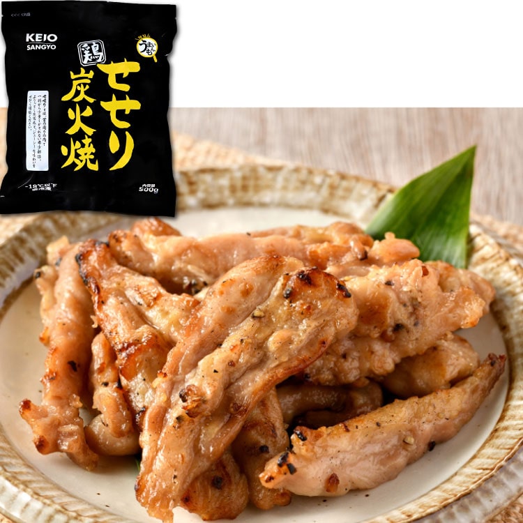 【冷凍】鶏せせり炭火焼き 500G (ケーオー産業/鶏加工品/焼き鳥)