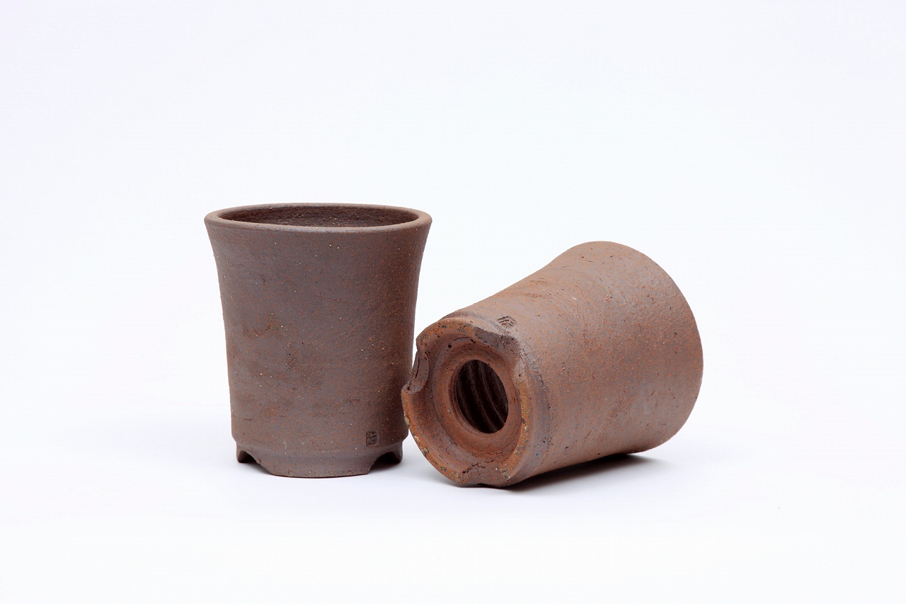 伝市鉢(丹波焼)シャジン鉢 4.0号(直径約13cm 高さ約15cm)