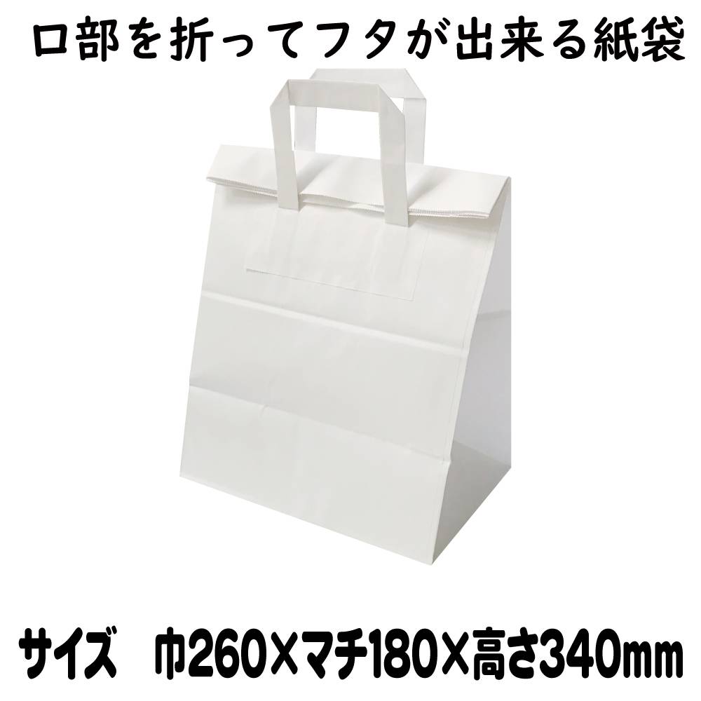 ｹｰｽ販売 ﾌｫｰﾙﾄﾞﾊﾞｯｸﾞ 2618 白無地 0枚 Br 紙袋 手提げ ﾗｯﾋﾟﾝｸﾞﾊﾞｯｸﾞ 手提袋 紙袋 手提袋 フォールドバッグ サトーイク 本店