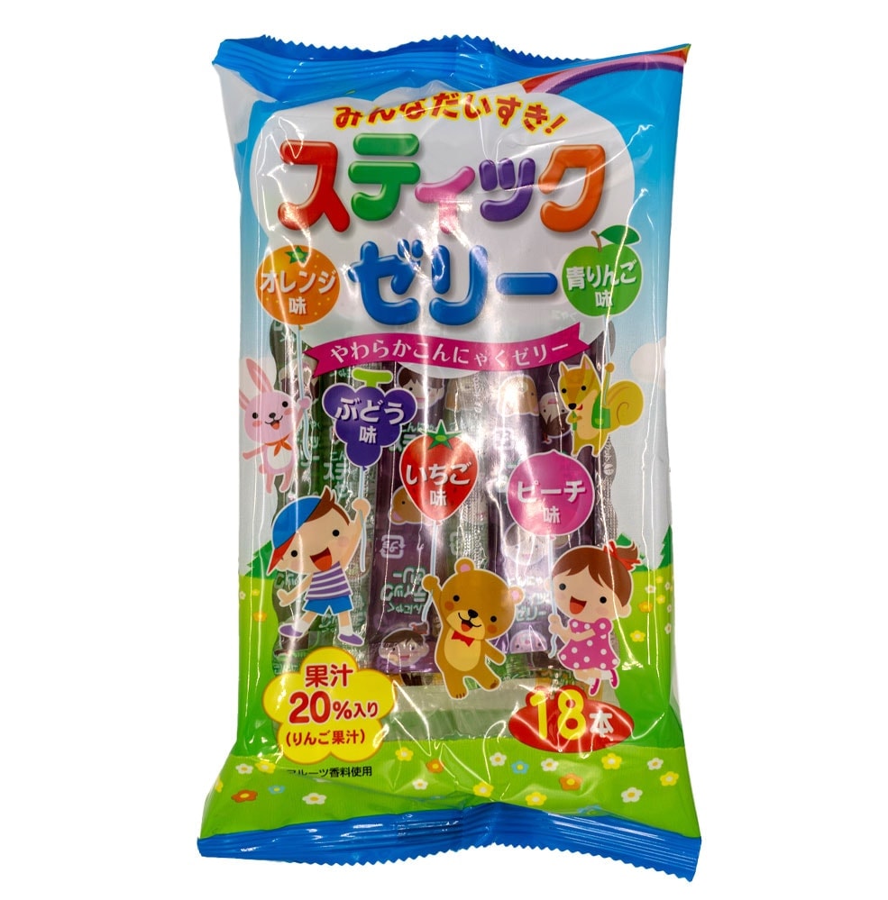 お菓子>リボン みんなだいすき スティックゼリー やわらかこんにゃく