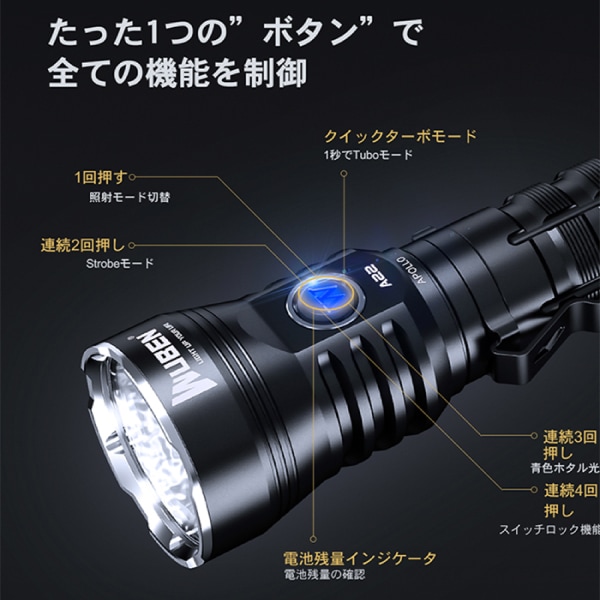WUBEN A22ハンディライト 4500ルーメン Amazon.co.jp: 【国内正規品】 ウーベン(WUBEN) 懐中電灯 LED