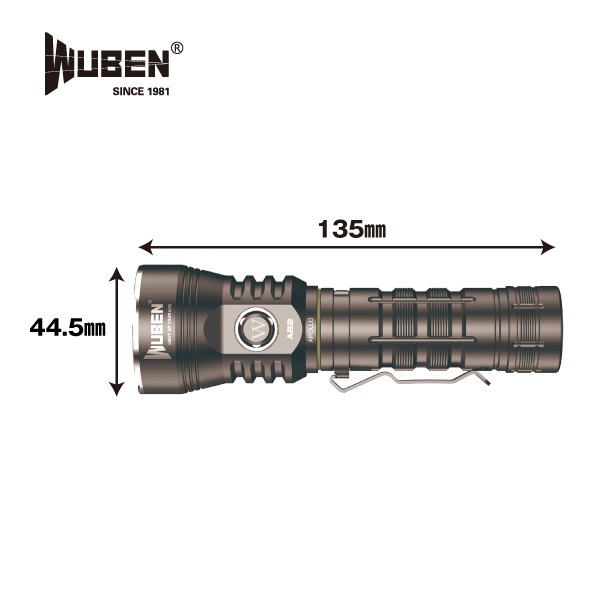 WUBEN A22ハンディライト 4500ルーメン WUBEN A22 4500LM 充電式 防水 防塵 最強強力 懐中電灯LEDﾊﾝﾃﾞｨﾗｲﾄ