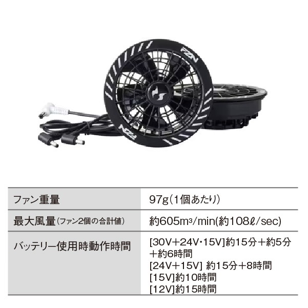 受発注】RD9630H ファンセットGL-2 （空調ベスト用）｜夏用ベスト