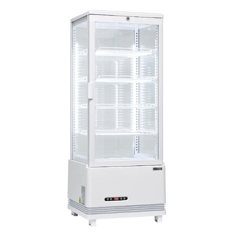 4面ガラス冷蔵ショーケース（105L）レマコム R4G-105SLW レンタル