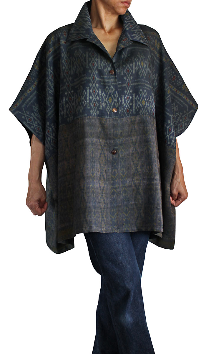 オールドタイシルク貫頭衣型シャツ | オールドタイシルク,トップス  