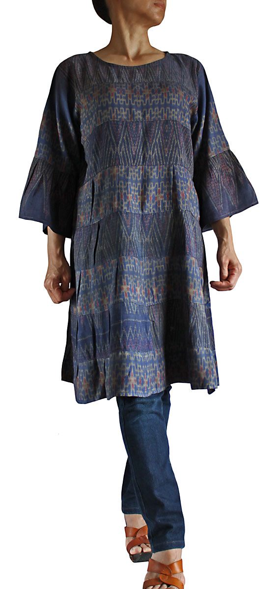 新品.草木染めチュニックワンピース 9/15まで]kitta 草木染め