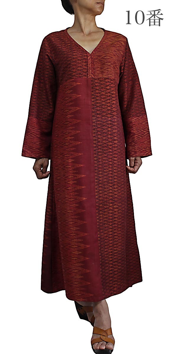 オールドタイシルクカミーズドレス オールドタイシルク ドレス ワンピース さわんアジア衣料雑貨店草木染めと手織り綿を纏う生活