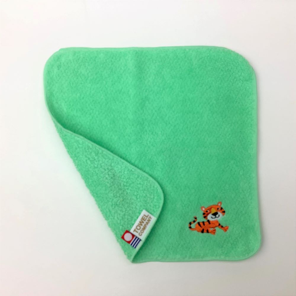 今治タオル ハンカチ22×22cm 動物パレード トラ グリーン