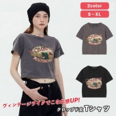 ショート Tシャツ レディース カットソー トップス 半袖 クロップド丈 ショート丈 タイト スリム 短め カジュアル 夏 脚長効果 コットン素材|トップス|レディースファッション