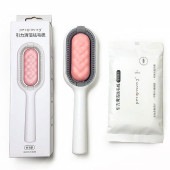ペット用ブラシ 1本4役 ペット 抜け毛 ブラシ ウエットティッシュ 洗浄 長毛種用 短毛種用 コーム ブラッシング マッサージブラシ ケア 除去 清潔 丸洗い可|ペット用品|ペット用品
