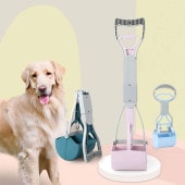 ペット用 糞取りキャッチャー 小型タイプ トイレスコップ 糞取り器 ウンチ取り器 片手 ハンドル お散歩グッズ 持ち運び コンパクト|ペット用品|ペット用品
