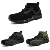 メンズ メッシュ スニーカー ハイキングシューズ トレランシューズ 厚め ソール 防滑 シューズ 登山靴 通気性 速乾性 スポーツ キャンプ アウトドア 軽量|シューズ・サンダル|メンズファッション